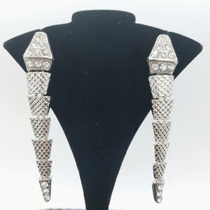 Dangling Snake Earrings w/ Crystals
